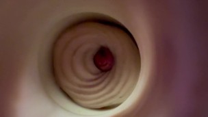 Quick fuck anal fleshlight - inside view - deep cumming
