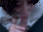 抜いてからも小さくなるまでお掃除フェラをするメガネ女子♡ cum in mouth gokkun 13/16