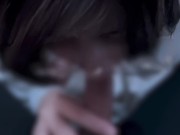 抜いてからも小さくなるまでお掃除フェラをするメガネ女子♡ cum in mouth gokkun 14/16