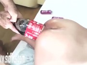 Amateur Latina Butt Fucked With a giant 2 litre Bottle 10/16