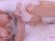 Stunning Teen brunette washes her body 12/16