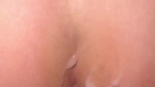 Close-up fucking her hard from behind and cumshot on her ass