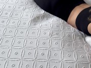 I suck him off when I get home from the gym and he cums on my leggings 1/16