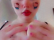 Hello Kitty plays with her Hello Tittes
