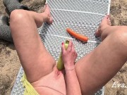 multiorgasm from vegetables of a red-haired slut in nature 10/16