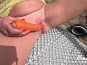 multiorgasm from vegetables of a red-haired slut in nature 6/16