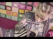 Alternative Cutie in corset Getting fucked by big dick and metal toy - sloppy BJ, SQUIRT 13/16