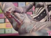 Alternative Cutie in corset Getting fucked by big dick and metal toy - sloppy BJ, SQUIRT 14/16