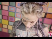 Alternative Cutie in corset Getting fucked by big dick and metal toy - sloppy BJ, SQUIRT 5/16