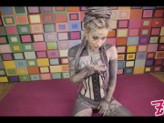 Alternative Cutie in corset Getting fucked by big dick and metal toy - sloppy BJ, SQUIRT 6/16