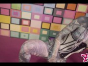 Alternative Cutie in corset Getting fucked by big dick and metal toy - sloppy BJ, SQUIRT 8/16