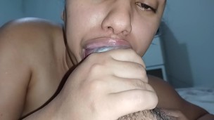 hitting his dick in my mouth he ejaculates all his milk in my mouth🍌🫦🥛🥛🥛💦🤤😋🥛🥛