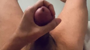 Jacking my Big Headed cock and Cumming plenty