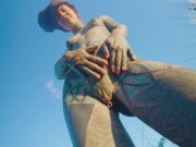 Real Life EXTREME tattoo couple public fuck in outdoor hot spring, deepthroat blowjob 13/16