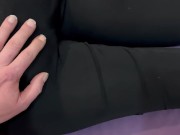 he cums his last drop of cum for today on my leggings his balls are completely empty 3/16