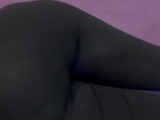 he cums his last drop of cum for today on my leggings his balls are completely empty 4/16