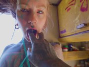 Alternative TATTOOED couple fucks in wild - public outdoor rough fuck, cowgirl ride, deepthroat and facial cumshot 9/16