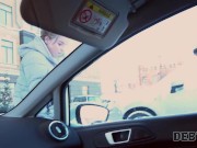 DEBT4k. Collector Nik Rock enjoys blowjob in car before tasting debtor's pussy 3/16