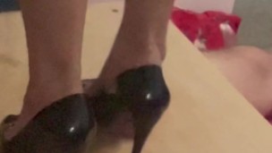 My sexy Miu Miu Black High Heeled Pumps are pumped up for cock ball trampling, busting and crushing.