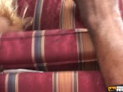 Nasty blonde slut blow two big black cocks before getting hard pussy and anal fuck 7/16