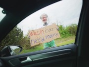 Rough Anal Fuck and A Cumshot for Hot Car Wash with Tattooed Woman - Naughty Outdoors Adventure 1/16