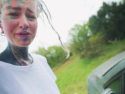 Rough Anal Fuck and A Cumshot for Hot Car Wash with Tattooed Woman - Naughty Outdoors Adventure 11/16