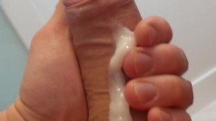 Closeup stringy cumshot and cumplay - uncut bwc