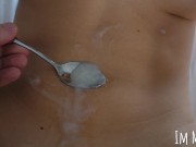 POV My stepsister fucked me again when my parents weren't home. She ate all my cum off a spoon. 16/16