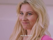 WOWGIRLS Beautiful Czech model Lily Bella playing with her pussy during an interview 9/16