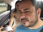 hot girl puts the lush in her pussy and the uber driver controls her lush 2/16