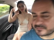 hot girl puts the lush in her pussy and the uber driver controls her lush 3/16