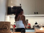 Petite and Horny Tattooed Brunette throws a House Party for a Try on Haul with Thongs and No Panties 7/16