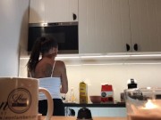 Petite and Horny Tattooed Brunette throws a House Party for a Try on Haul with Thongs and No Panties 9/16