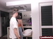 Playing darts strip style with this hot big titty babe 4/16