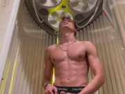 Tan and tug at the gym ;) I thought somebody was gonna walk in… 14/16