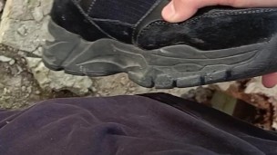 sex with sneakers. dick in sweatpants