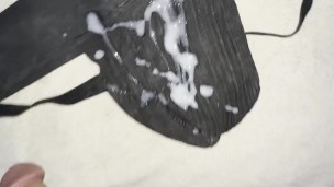 fit handsome hairy guy shoots thick load of cum on cum covered and stained jockstrap
