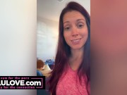 Big boobs babe saying 