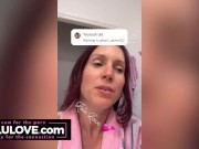 Big boobs babe saying 