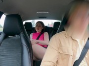 Pretty girl Nikky with a pink pussy wanted to fuck right in Uber. Cum in pussy 4/16