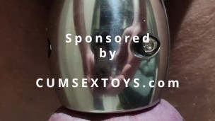 Aspiring Muscle Slave in chastity, pony hoof boots, have multiple anal orgasms on fuck machine