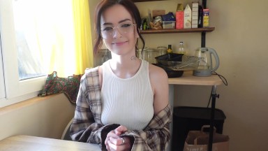 Nerdy girl is a PEGGING MONSTER