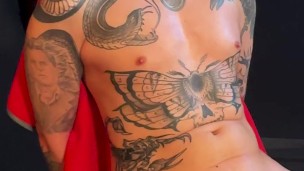 Guy 31 - Closeup Playing with Adam Asker's Veiny Uncut Cock, Precum and Foreskin until he cums Twice