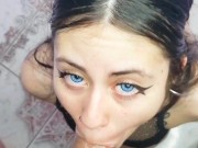 Minha linda vizinha veio na minha casa depois do serviço e mamou minha piroca grossa, gozada na boca 12/16