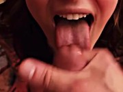 Sexy MILF gets a massive facial and swallows huge cumshot 4/16