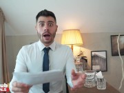 Fakehub Originals - Busty blonde British Mom gets her jeggings wet and rides cock to orgasm in the first class airport lounge 1/16