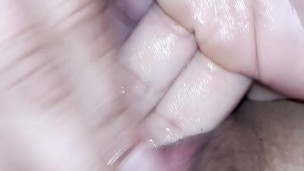 my girlfriend and I playing before going to bed