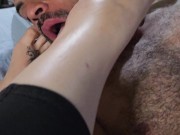 Making him lick my pretty toes clean. 14/16