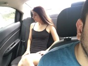 beautiful journalist changes clothes in the back seat of the uber 10/16