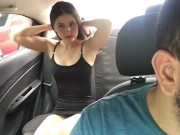 beautiful journalist changes clothes in the back seat of the uber 13/16